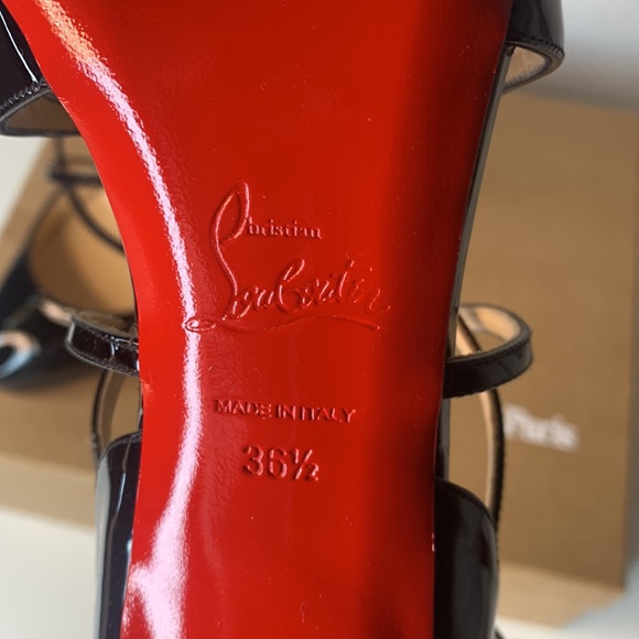 NEW IN BOX Christian Louboutin Soustelissimo 100 Patent Black Sz 36.5 - Picture 7 of 9